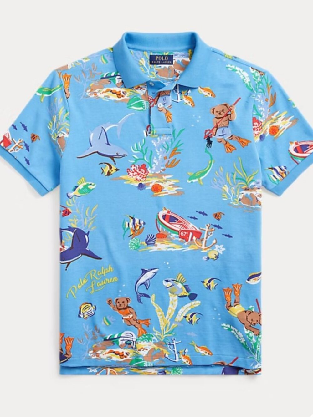 Polo Ralph Lauren Men’s Classic Fit Underwater Polo Bear Mesh Polo Shirt NWT XL